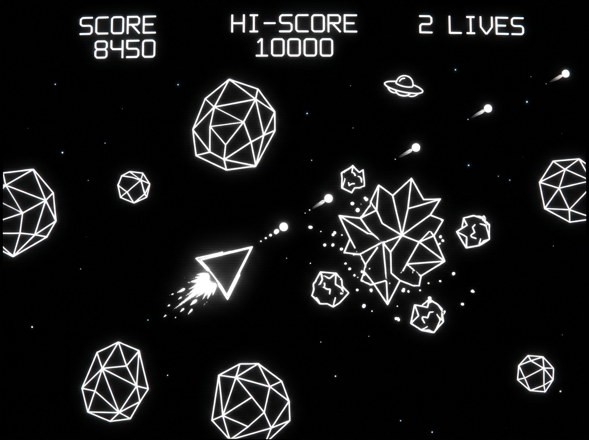 Asteroids Vector Arcade unblocked browser game