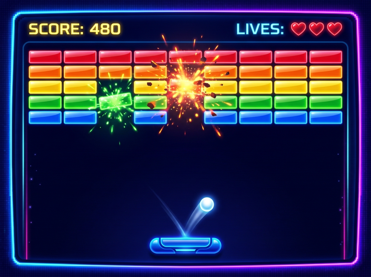 Breakout Brick Breaker unblocked browser game