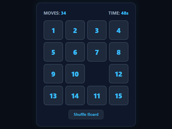 15-Puzzle Sliding Tiles unblocked browser game